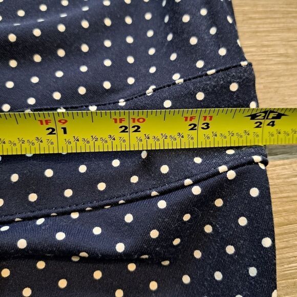 Talbots Polka Dot Print Faux Wrap Stretch Fabric Navy/White Size 22WP NWT - Picture 11 of 14